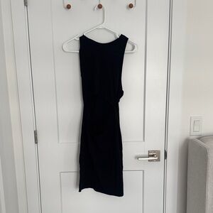 Wilfred One-Shoulder Black Cutout Dress